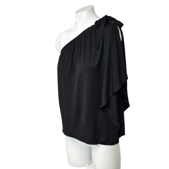 Aritzia Babaton Wilmer One Shoulder Cinch Neck Flowy Arm Black Size XS NWT - Picture 2 of 8